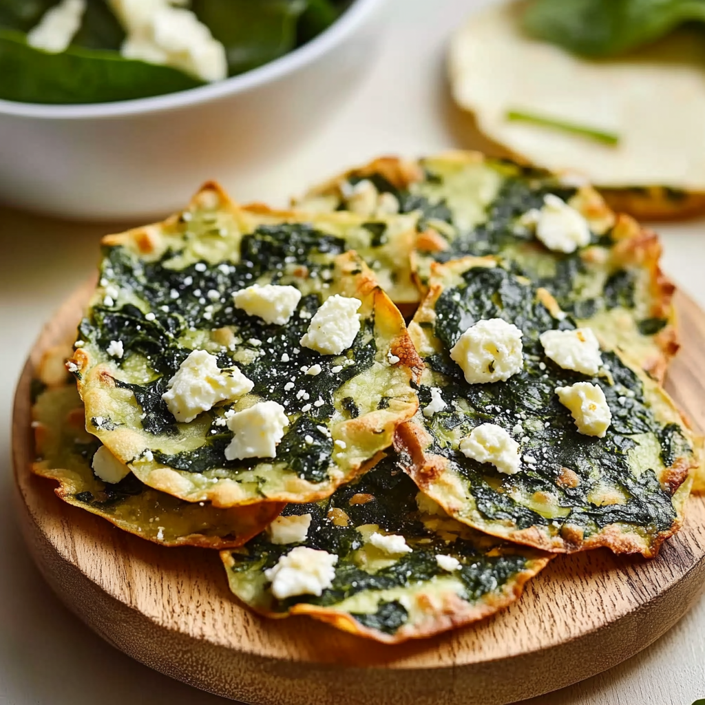 Mediterranean Spinach and Feta Crisps