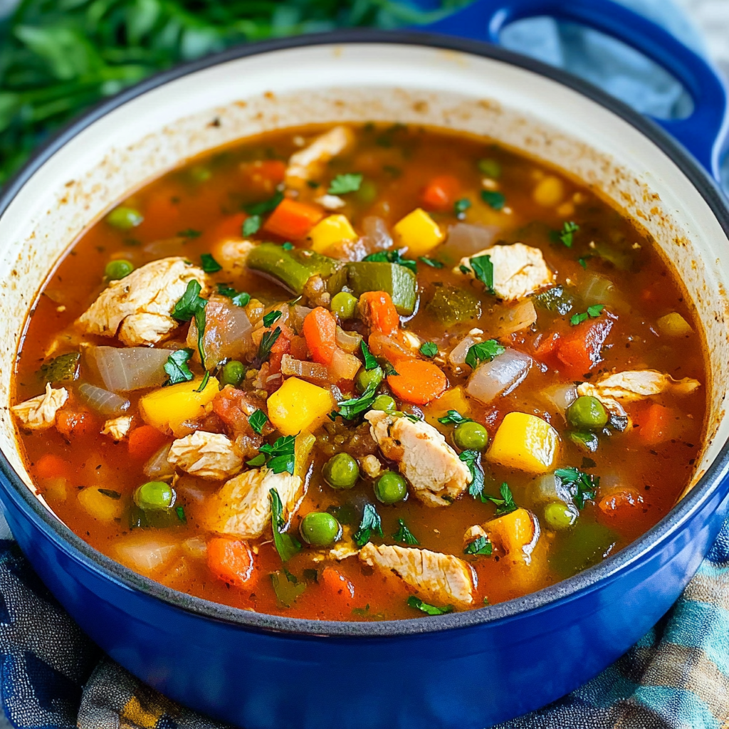 Recipe preparation for Chicken & Lentil Vegetable Soup